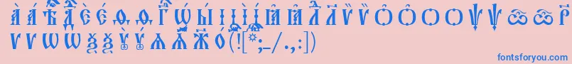 Orthodox.TtIeucs8CapsР Р°Р·СЂСЏРґРѕС‡РЅС‹Р№ Font – Blue Fonts on Pink Background